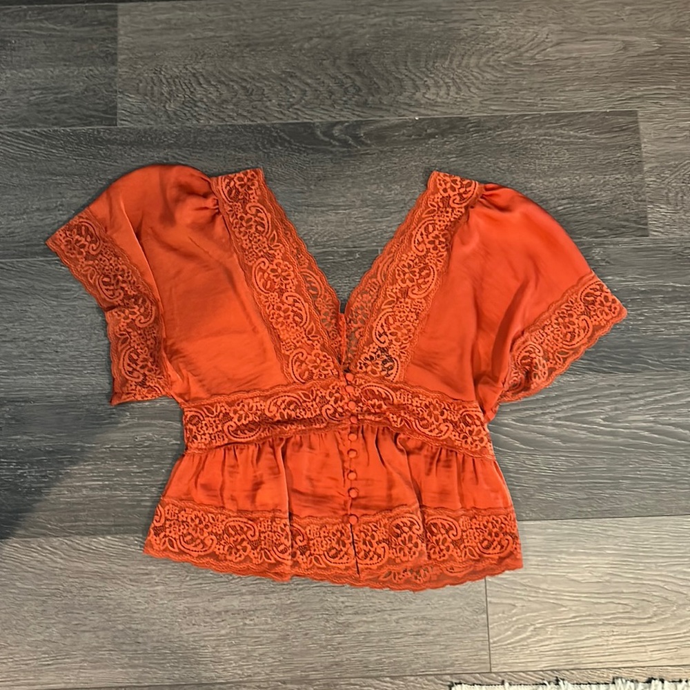Orange lace Forever 21 shirt